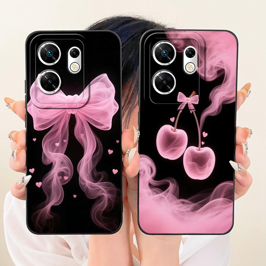 Fashion Painting Phone Case For Infinix Zero 30 4G 5G Zero X Neo X Pro Funda Soft Matte Silicone Bow Pattern Cartoon Cat Cover