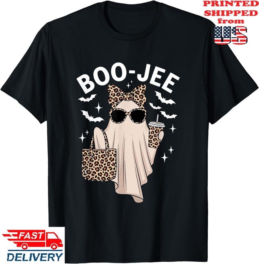 Coquette Leopard Ghost Coffee Boo-JEE Halloween Boujee Ghost T-Shirt, Unisex Tee Unisex T-Shirt XXXL