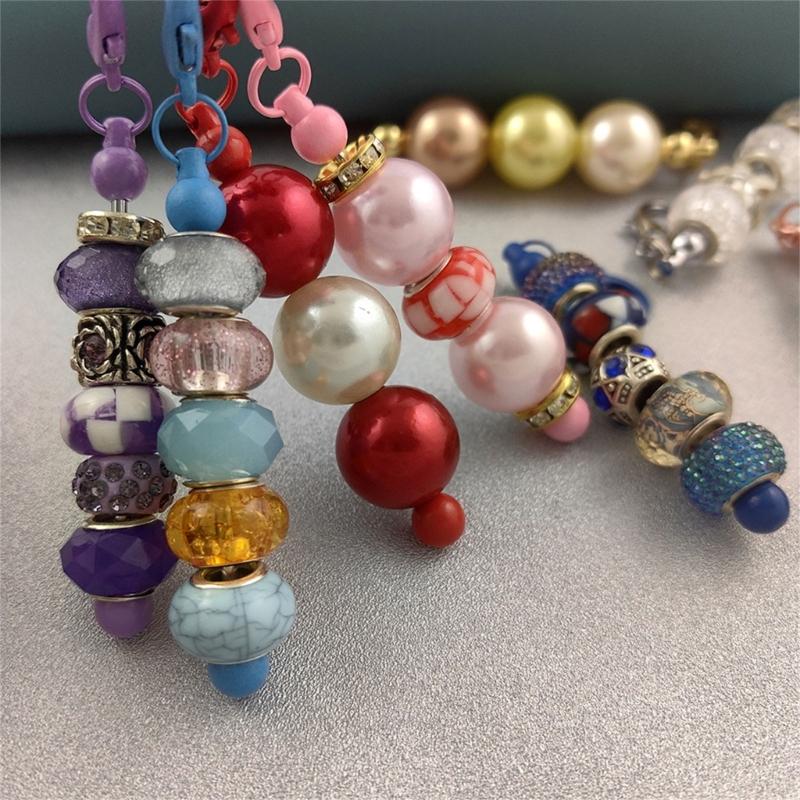1PC Beadable Keychain Bars Metal Beaded Keyring Lobster Claw Clasp DIY Car Keychain Bag Decor For Jewelry Making