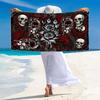 Gotischer Totenkopf Aufdruck Strandtuch, Großes Weiches Schnelltrocknendes Handtuch für Strand Camping Schwimmen
