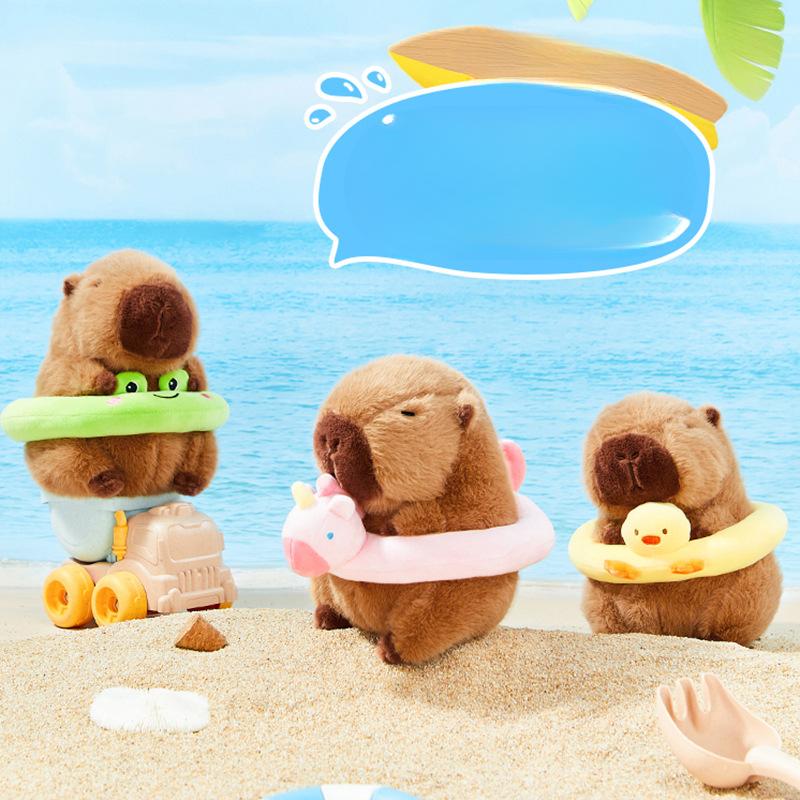 Summer Swimming Ring Kapibala Capybara Doll Doll Cute Plush Toy Girl Birthday Gift