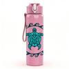 1PC Sea Turtle Circle Badge Print 750ml Color Plastic Sports Water Bottle Leakproof Flip Straw Lid Suitable for Sports Office Home Use