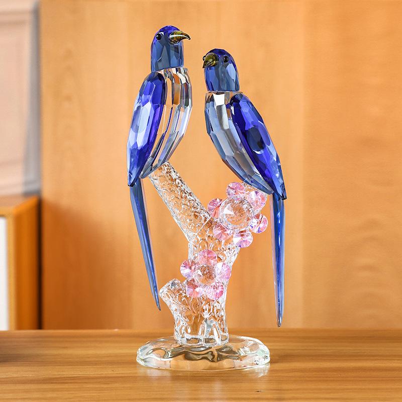 Modern simplicity creative simulation crystal bird sculpture decoration desk home TV wine cabinet living room decoration