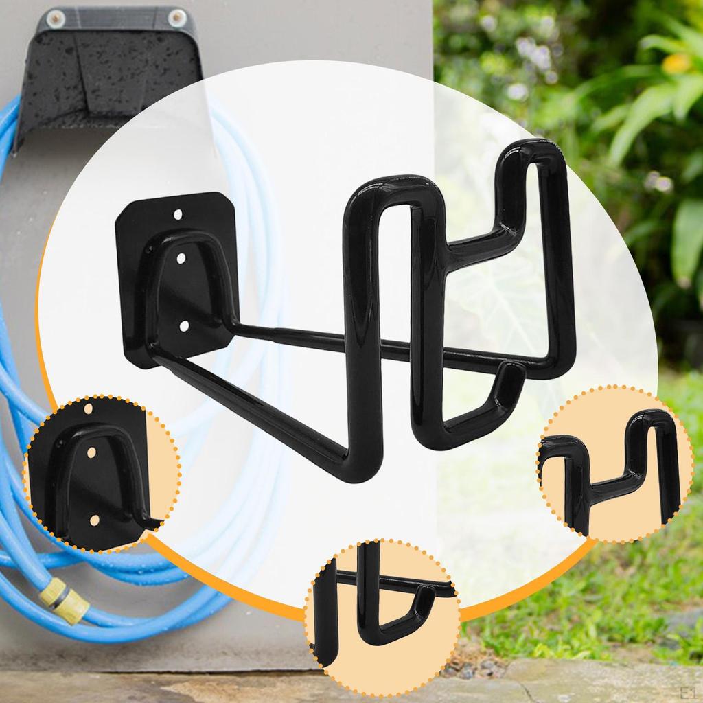 Water Hose Holder Hanger Iron Heavy Duty Hanging,Stand Wall Mounted Garage Hook Cord