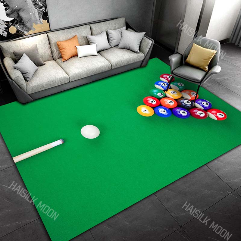 3D HD Billiard Balls Theme Printed Carpet for Living Room Bedroom Office Child Room Rug Durable Non-slip Machine Washable Mat