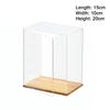 Transparent Acrylic Acrylic Display Case Stackable Design No-glue Assembly Dustproof Cover Wooden Bottom Display Box