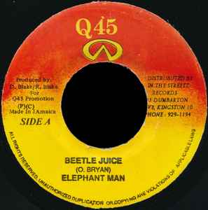 

7-дюймовая пластинка ELEPHANT MAN - Beetle Juice НИКАКОЙ Q45 Ямайский Регги, Ска и Даб Б/У
