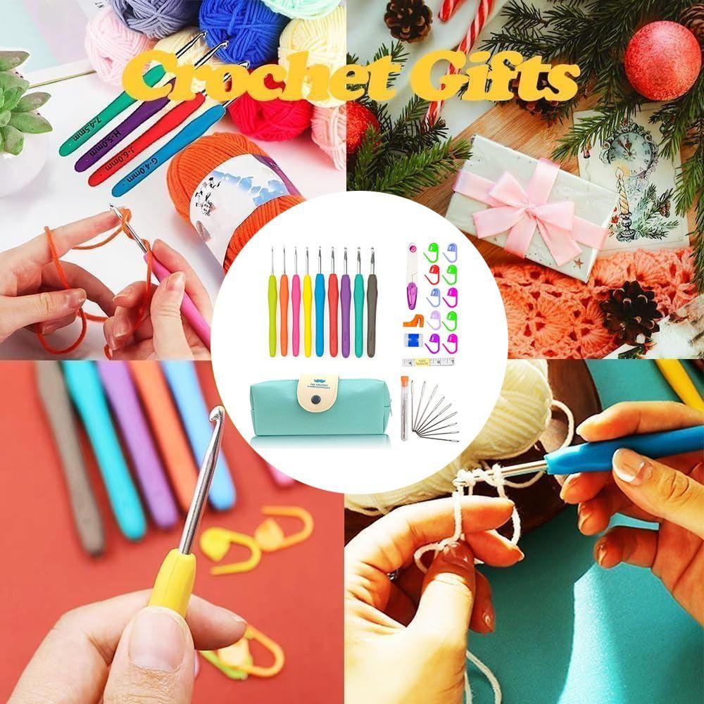 Soft Handles Crochet Kit 5/9/12Size Crochet Needle Kit Crochet Hooks Set  Beginners