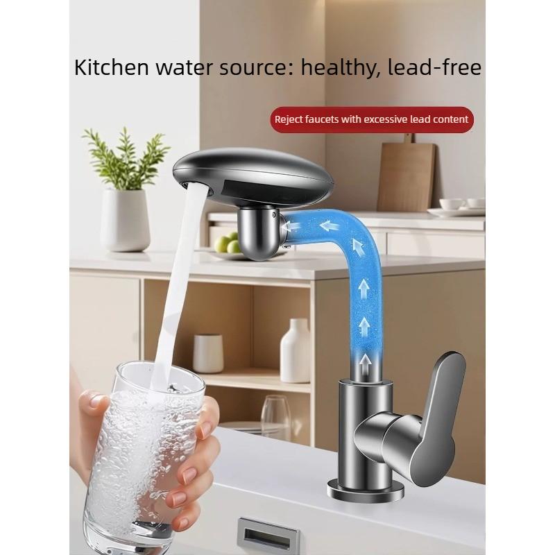 360° Rotatable Bathroom Faucet with 4 Modes | Swivel Spout Single Handle Basin Mixer Tap | Modern Chrome Vanity Sink Faucet for Washbasin