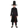 1 Set Black Hunter Costume Set Well-Crafted Traditional Clothing Role-playing Props Coat Trousers Hat Chain