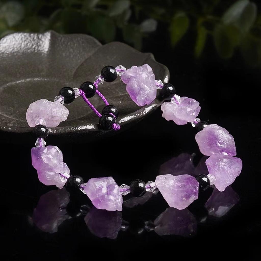 Natural Amethyst Diy Bracelet Irregular Healing Stone Purple Gravel Mineral Specimen Raw Quartz Crystal Necklace Gifts Jewelry