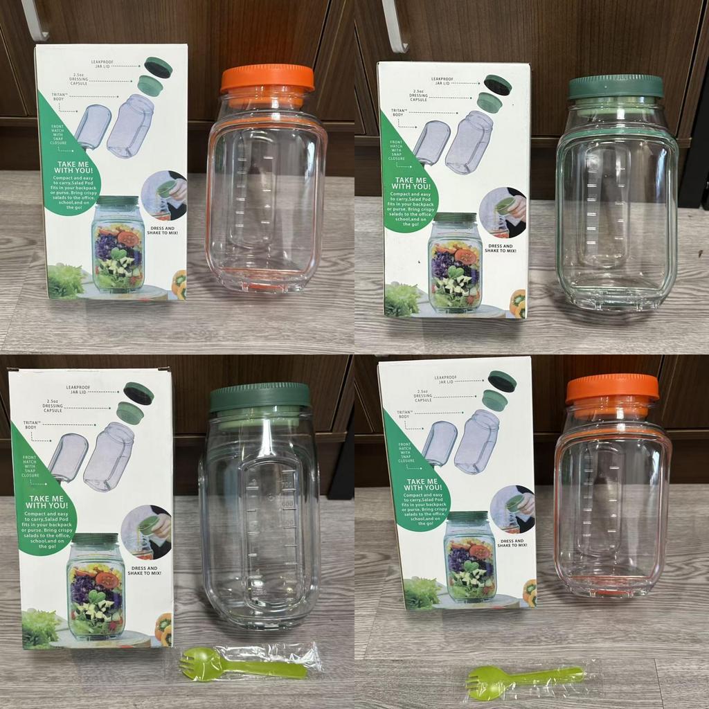 Salat-Pod Plastik-Salatbehälter mit auslaufsicherem Verschluss für Küche und Zuhause