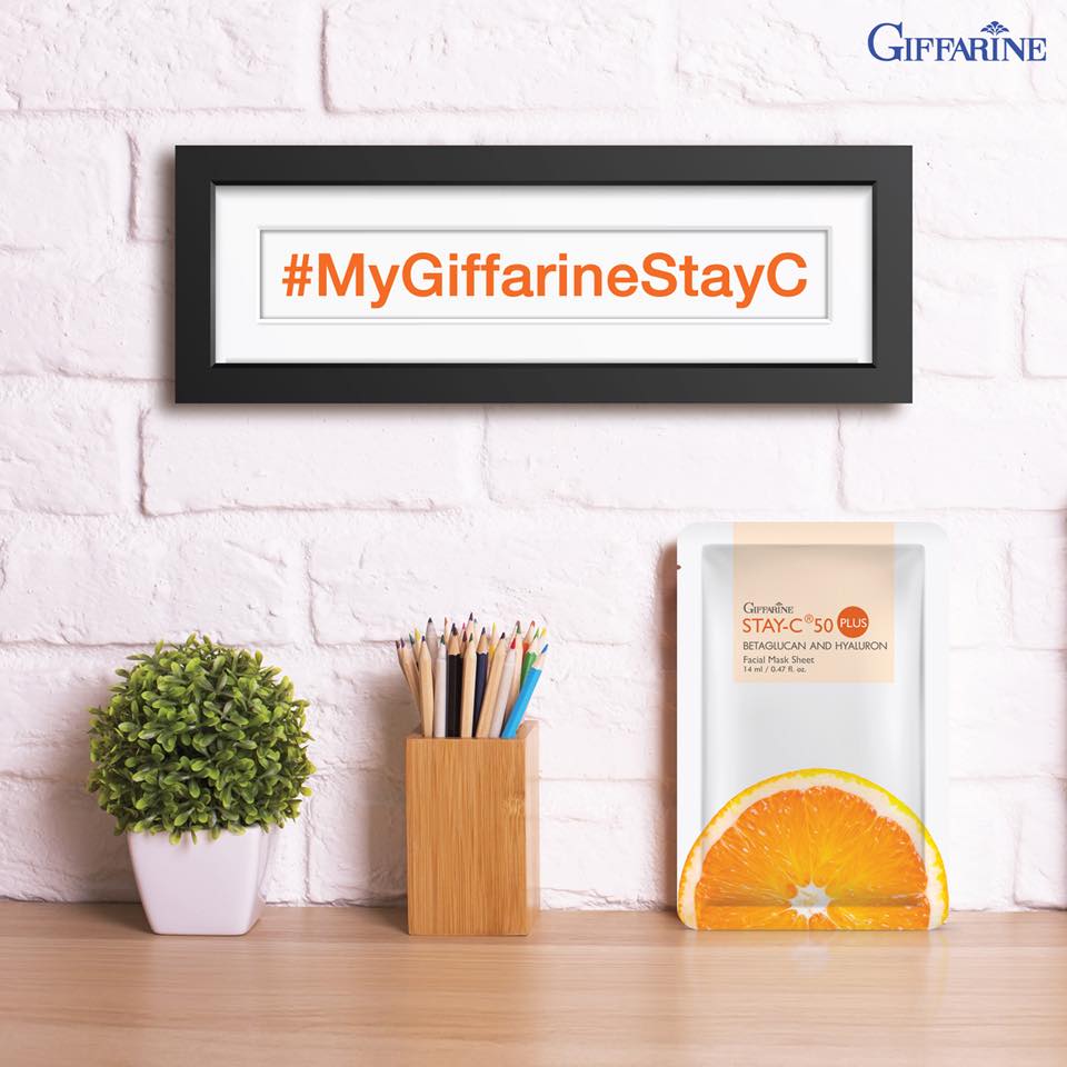 Giffarine Stay – C ®50 Plus Betaglucan și Hialuron Mască Facială Sheet 14 ml 10526 - Îngrijirea Pielii Thailandeze