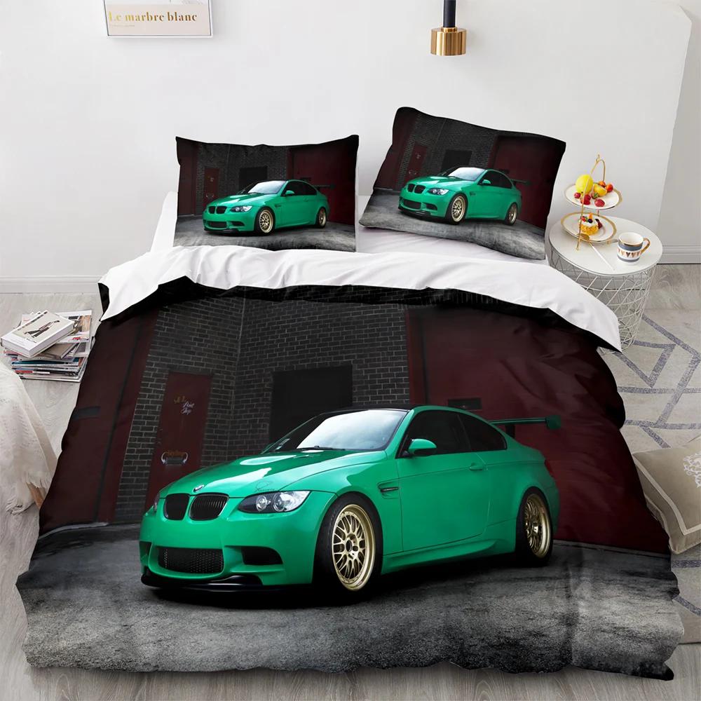 Sports Car Racing Bedding Set Single/Twin/Full/Queen/King Size SUV Truck Duvet Cover Set Aldult Kid Bedroom Supper Sports Car