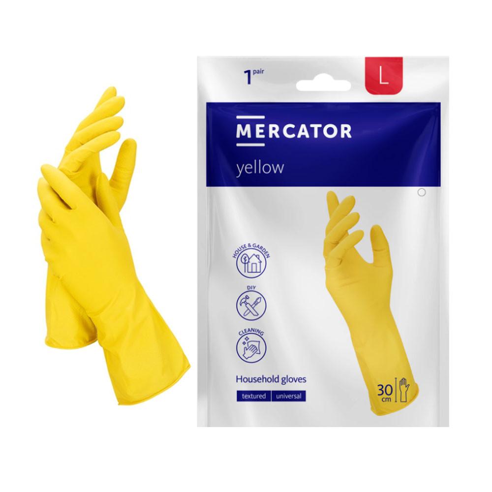 Ideall Yellow Latex Rubber Gloves Household Yellow 1 Pair