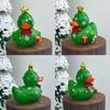 New Resin Christmas Duck Ornament, Handmade Decoration With A Bow, Home Decor Gift Suitable For Children And Friends