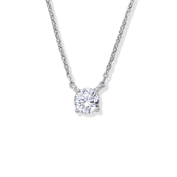 [White Gold] Basic Cubic Necklace (L)