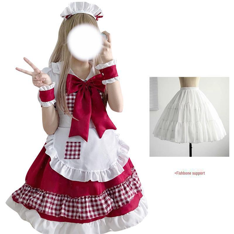2023 Christmas & New Year Red Riding Hood Cosplay Maid Skirt - Lolita Dress Gift