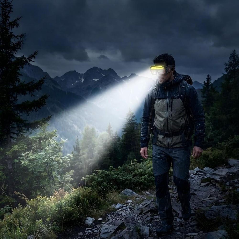 Wide Beam Headlamp Rechargeable Wearable LED Headlight New Eyewear Headlamp Construction Work