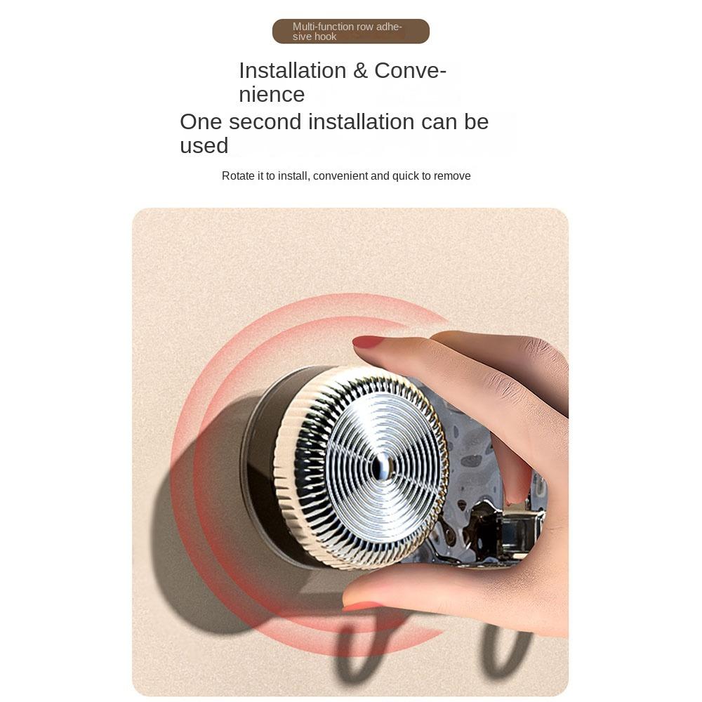 Creative Rotating Suction Cup Hook Wall Mounted Water Ripple Row Hook Bathroom Hook