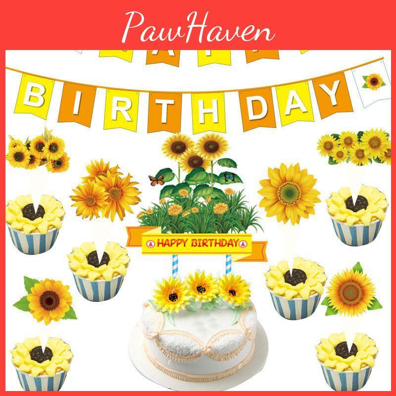 Cheerful Sunflowers Theme Party Decoration Set For Memorable Baby Showers And Kids Birthdays