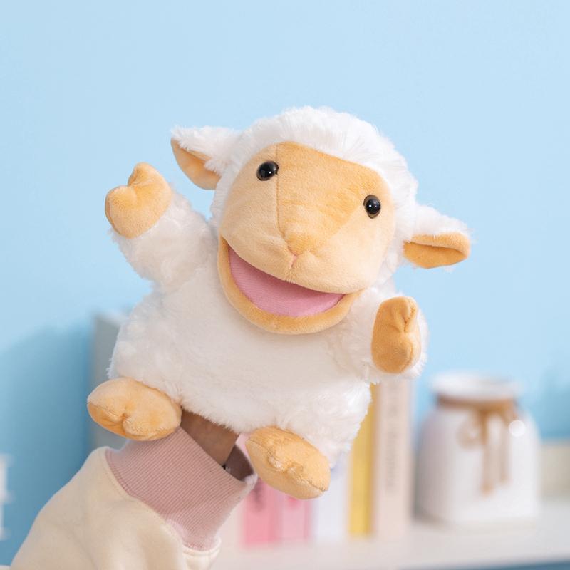 Großmaul Marionettenpuppe Plüschtier gefüllt Tier Schaf Gelbe Ente Weiche Spielzeuge Geschichtenerzählen Rollenspiel Requisiten Handpuppe Geschenke