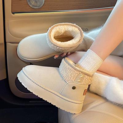 Autumn and Winter New Thick-soled Snow Boots Winter Short Snow Cotton Piled Thickened Warm Cotton Shoes