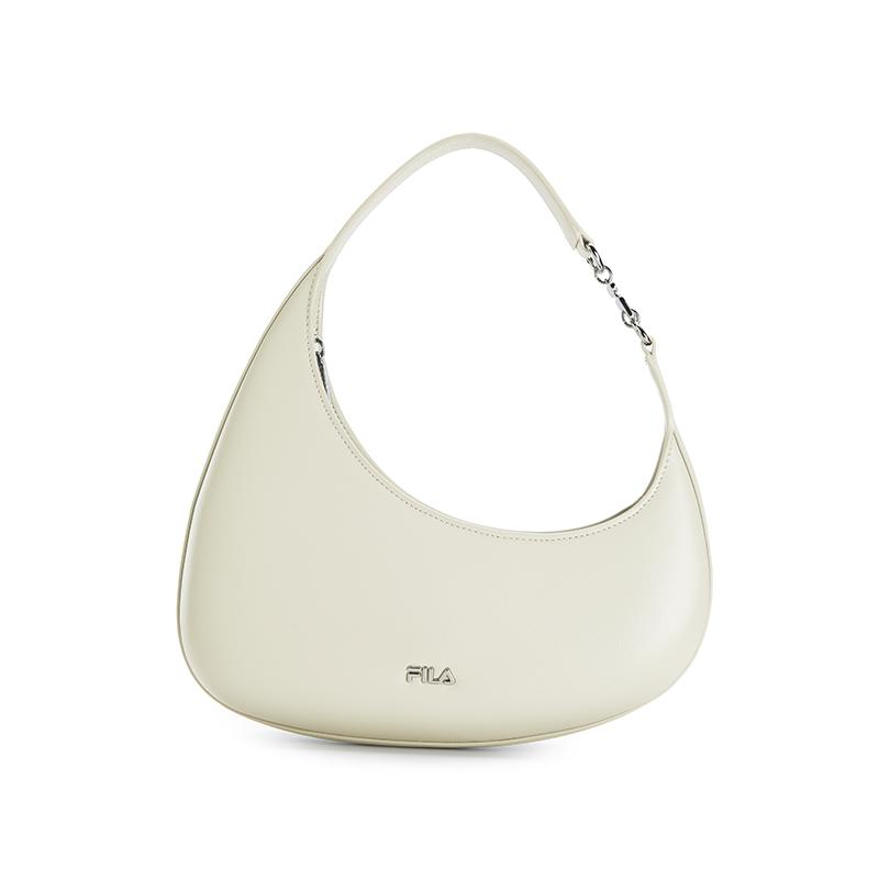 FILA Heritage Minimalist Fashion Classic Retro Casual Commuter Elegant Versatile Textured Asymmetrical Design Shoulder PU Tote Bag F13W628162FLK Heather Khaki Gray