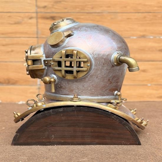 Navy Mark V Diving Helmet with Base Steel Aluminum, 45.72 cm Nautical Table Top Room Home Decorative Best For Gift
