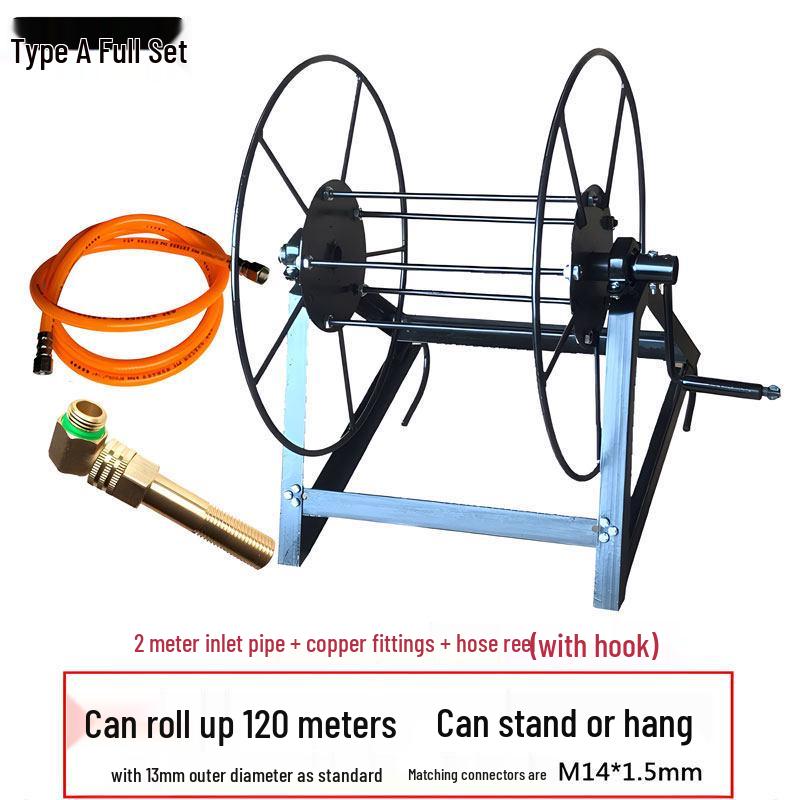 Jordbruksslangvinda & Elektrisk Reputläggningsställ med Armeringsjärnslager