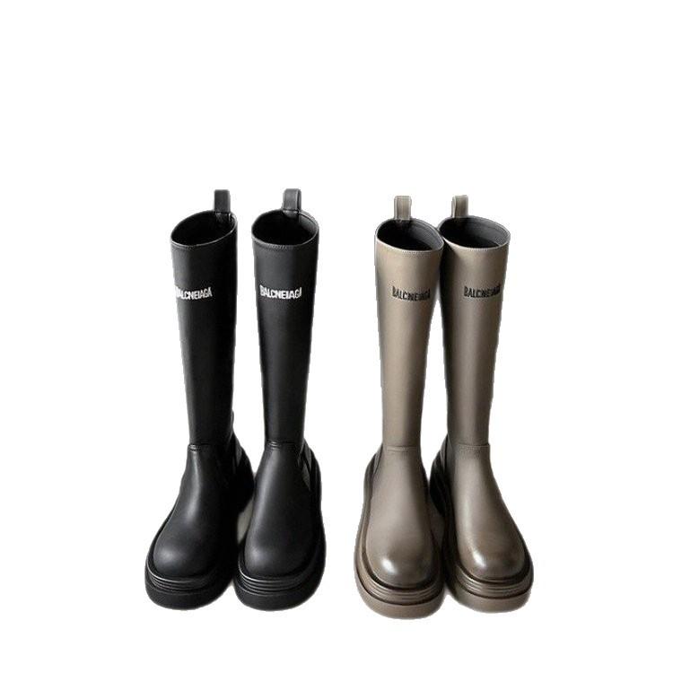 But knee boots women's thick-soled high boots versatile thin boots thick legs 2025 new spring small elastic boots