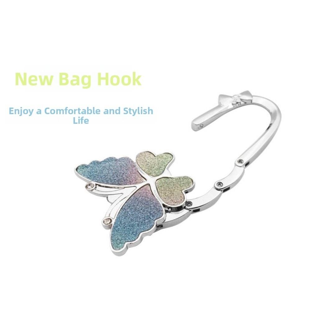 Portable Butterfly Desk Side Hook Foldable Space Saving Purse Hanger Heavy Duty Desktop Decorative Bag Hook Home Office Desk Use