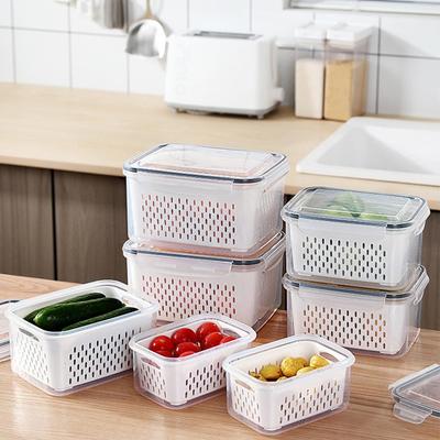 Cutie de depozitare frigider Organizator frigider Cutii pentru legume proaspete cu fructe Coș de scurgere Recipiente de depozitare Cămară Organizator de bucătărie