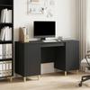 Desk with Shelf Black 142.5 x 50 x 75 cm Particleboard