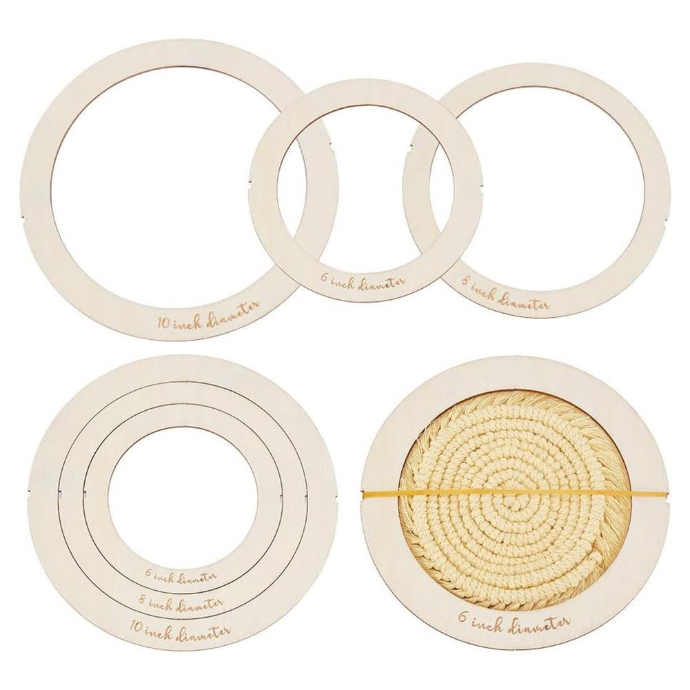A60z6pcs Round Macrame Cutting Molds Wooden Macrame Cutting Tool Macrame Wall Hanging Tool Ring Cutting Templatemay