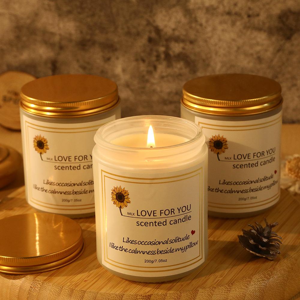 Large Frosted Glass Cup Scented Candle Scented Gift Candle Decoration