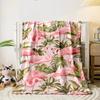 Pink Flamingo Tropical Leaves Blanket bedroom Blanket for Livingroom Couch lunch break Soft throw for Friend's festival Gift