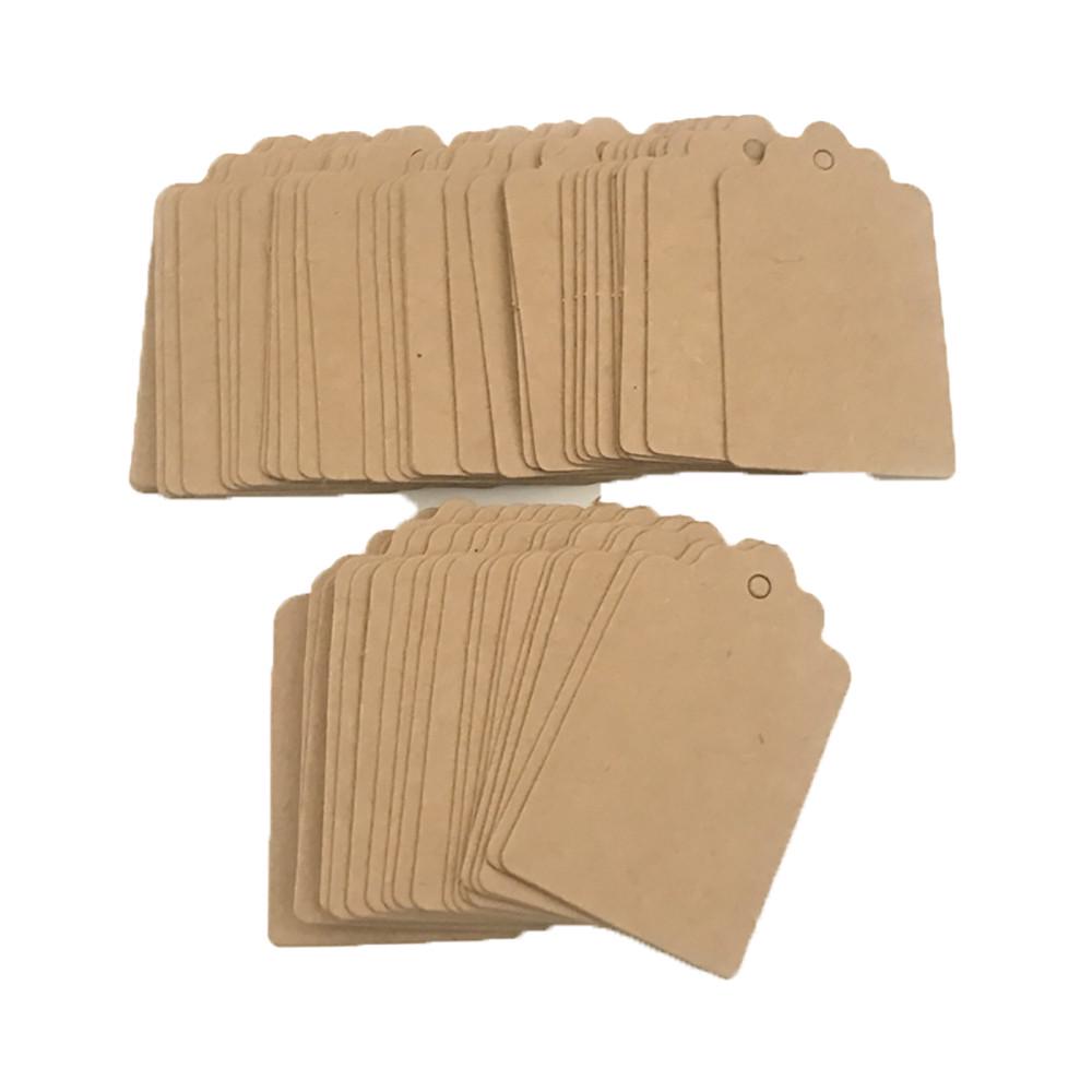 100 stk Kraftpapir Bryllup Hengeetikett Gaveetiketter Blonder Kamskjellhode Etikett