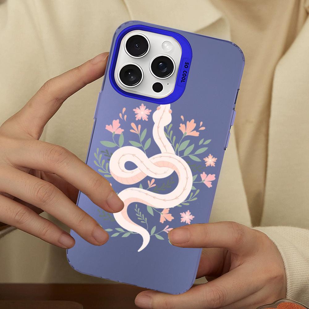 Snake Flower Snake Painting Phone Case For IPhone 16 15 14 13 12 11 Pro Max X XR XSMAX 8 7 Plus Matte Shockproof Back Cover