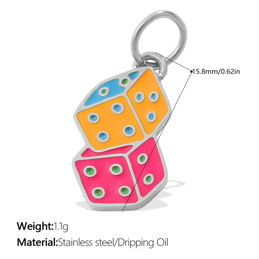 Cute Colorful Oil Dripping Small Pendant Multi-Style Cartoon Pendant Rainbow Smiley Face Love Diy Jewelry Accessories
