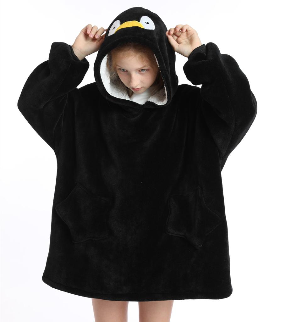 Autumn and Winter Sports and Leisure Warm TV Blanket Senior Children's Plush Comfortable Soft Bathrobe Warm Fluffy Robe