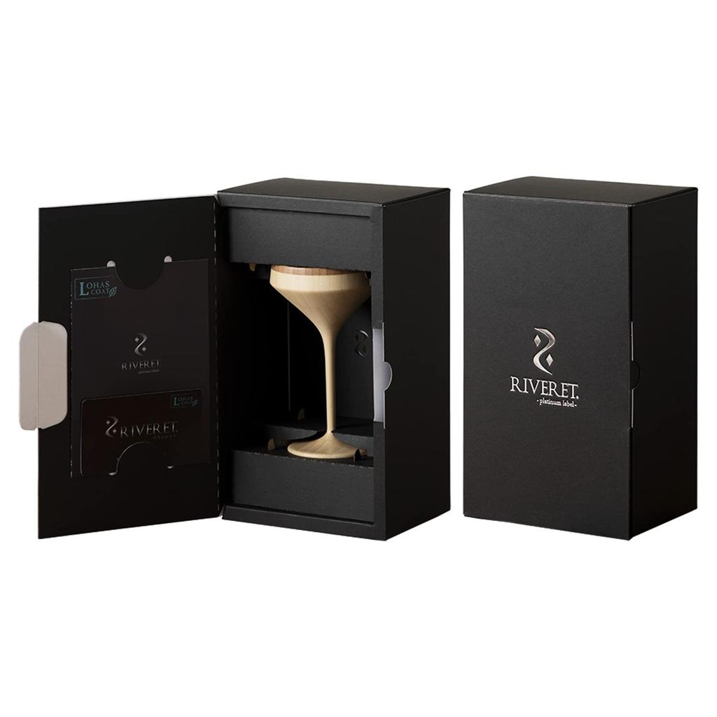 RIVERET Vessel Cocktail Glass, Martini, 120ml, Bamboo, Dishwasher Safe, White RV-111W