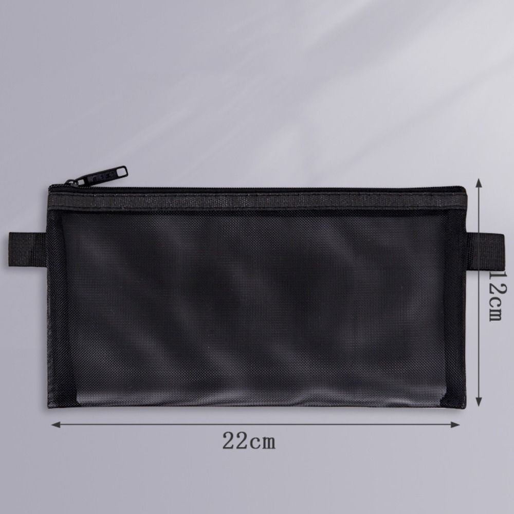 Large-Capacity Mesh Pencil Bag Nylon Stationery Pouch New Transparent Stationery Bag Kids