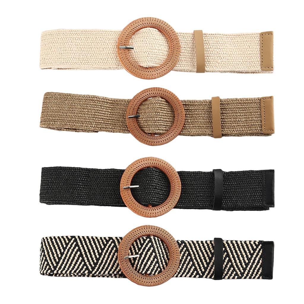 Straw Woven Belt Waist Dress Band Women Waist Belt Casual Boho Waistband Belt