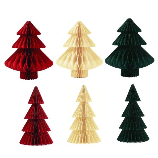 Honeycomb Christmas Tree 3D Honeycomb Table Centerpiece Folding Paper Christmas Tree Ornament for Winter Home Xmas Party Decoration