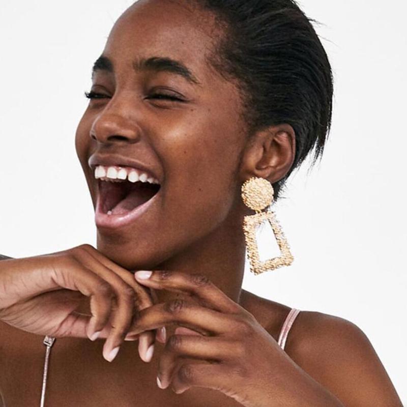 Vintage Damenohrringe vergoldet mit geometrischen Formen