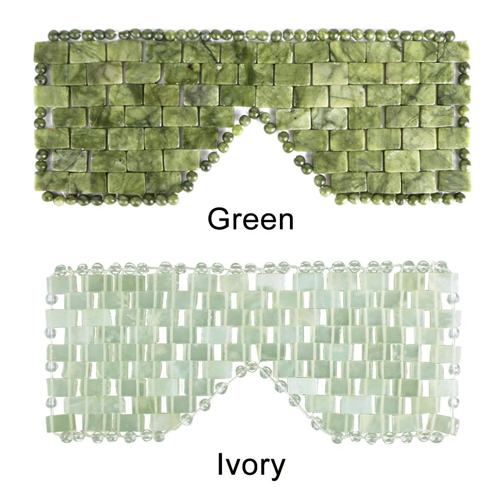 Jade Eye Mask Sleep Massager Mask Alleviate Puffiness Sleeping Eye Mask Relieve Wrinkles 100% Real Jade Stone Beads for Women