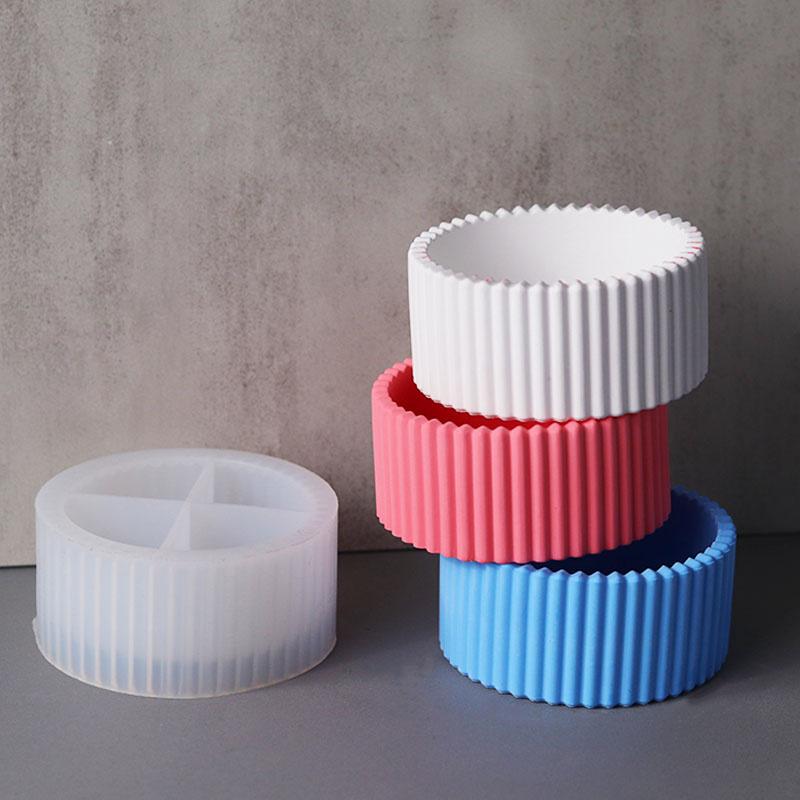Concrete Candle Jar Silicone Mold DIY Flowerpot Craft Making Plaster Resin Jewelry Storage Box Casting Molds Home Decor Supplie