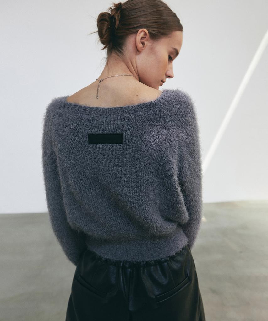 Nigaennikol Angora Pullover Knit_Gray