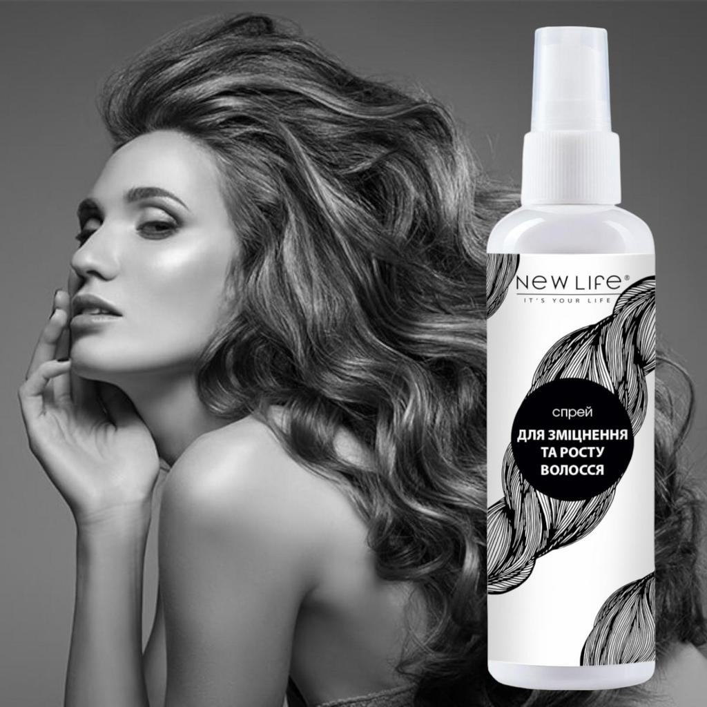 Spray For Hair Strengthening and Growth Natural Cosmetics New Life